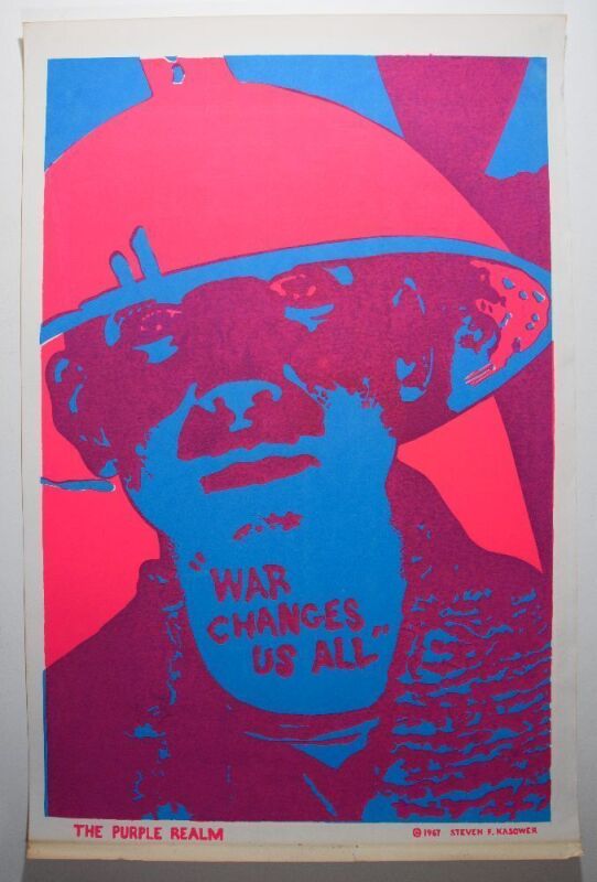 1967 Steven Kasower War Changes Us All The Purple Realm Blacklight Poster Extra Fine 65