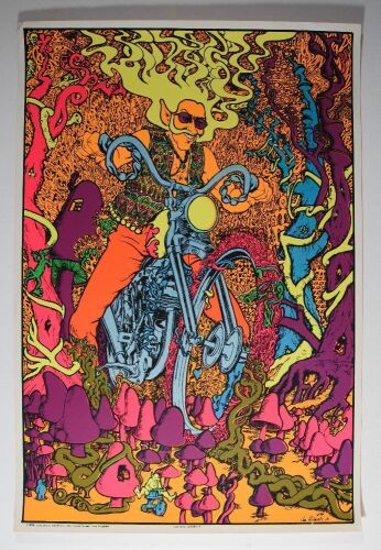 1970 Joe Roberts Jr Captain America Cocorico Graphics Blacklight Poster Excellent 79