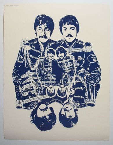 1978 The Beatles Sgt. Pepper's Lonely Hearts Club Band DeZiel Poster Near Mint 89