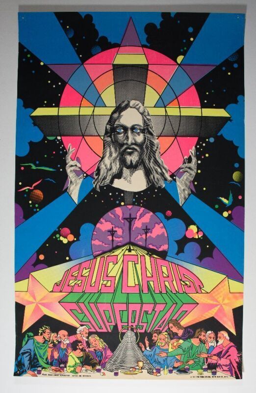 1971 Jesus Christ Superstar The Third Eye Blacklight Poster Extra Fine 63