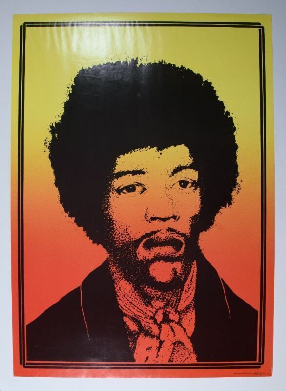 1981 Jimi Hendrix Portrait Pro Arts INC Poster Excellent 75