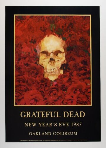 1987 PCL-7B Grateful Dead New Years Eve Oakland Coliseum Poster Near Mint 89