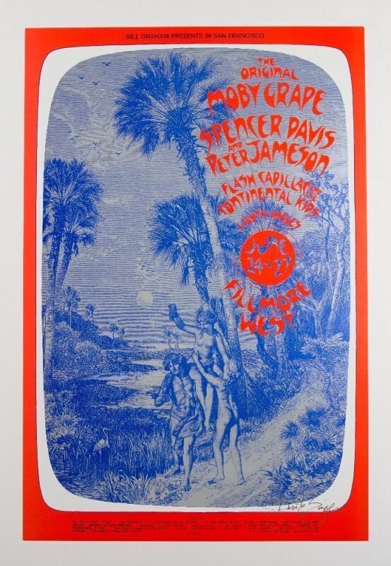 1971 BG-286 Moby Grape Fillmore Signed Singer Poster Mint 93