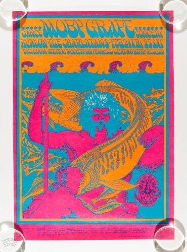 1967 FD-49 Moby Grape The Charlatans Avalon Ballroom Poster Near Mint 85