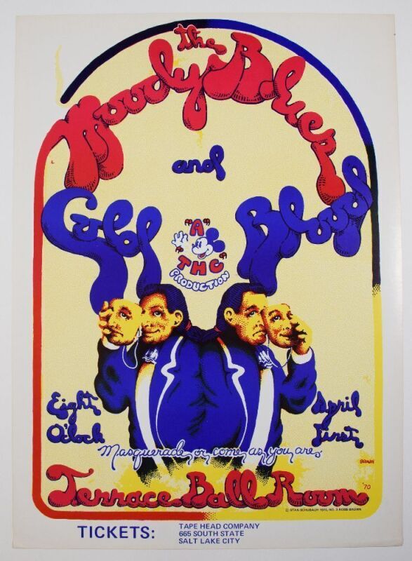 1970 Moody Blues Terrace Ballroom Poster Near Mint 83