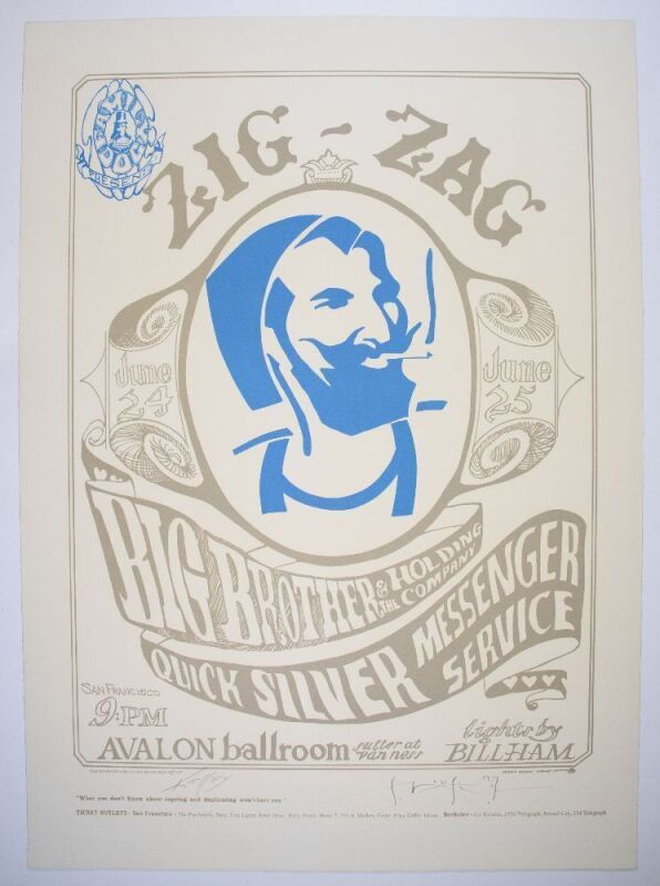1966 FD-14 Big Brother Quicksilver Messenger Service Signed Mouse and Kelley RP-10 Poster Mint 91