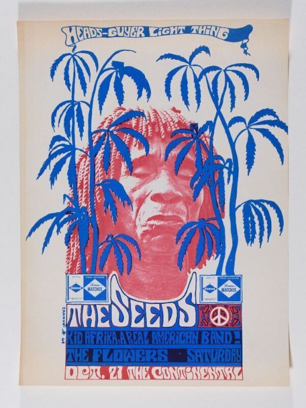 1967 The Seeds Continental Ballroom Santa Clara Poster Near Mint 83