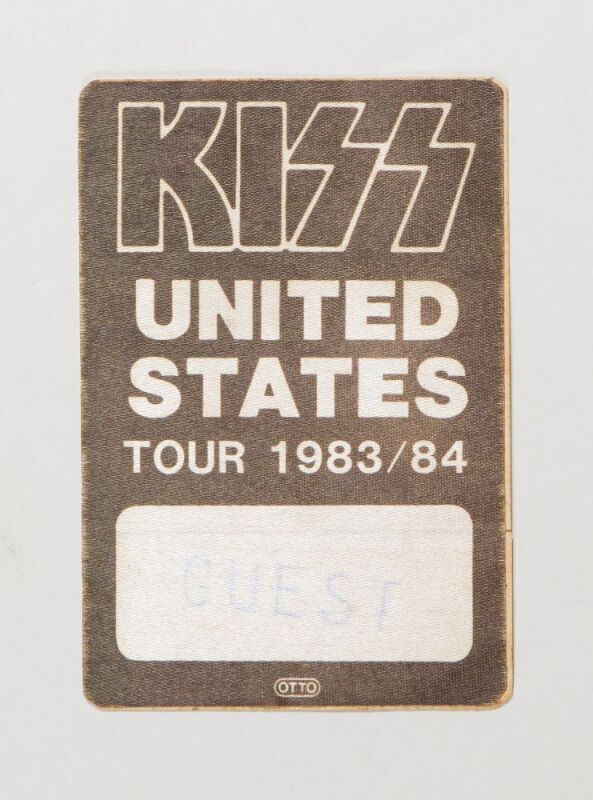 1983 KISS US Tour 1983/84 Insider Item Backstage Guest Pass