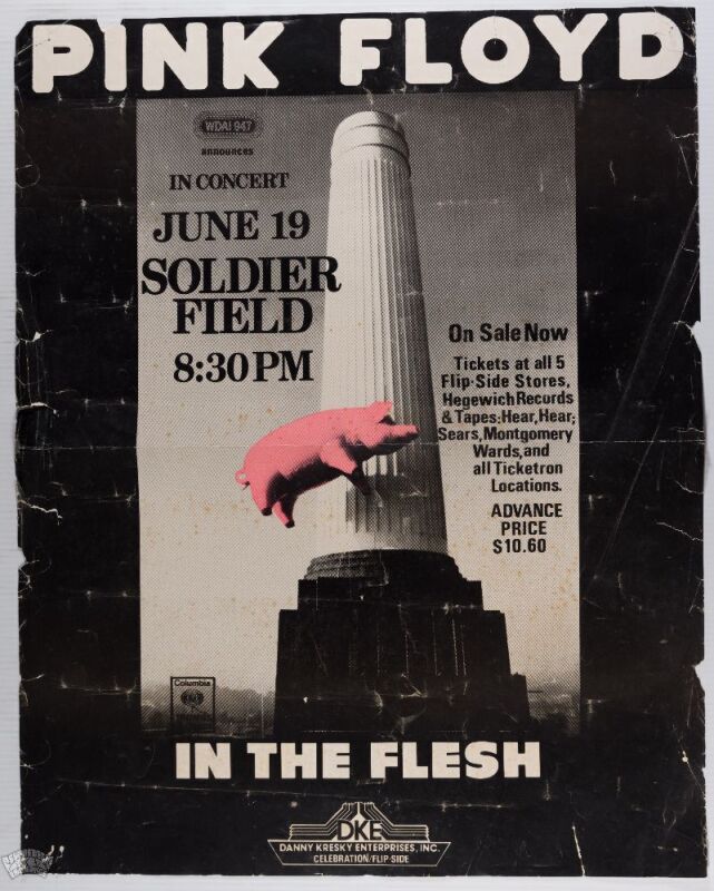 1977 Pink Floyd Soldier Field Chicago Poster Fine 55