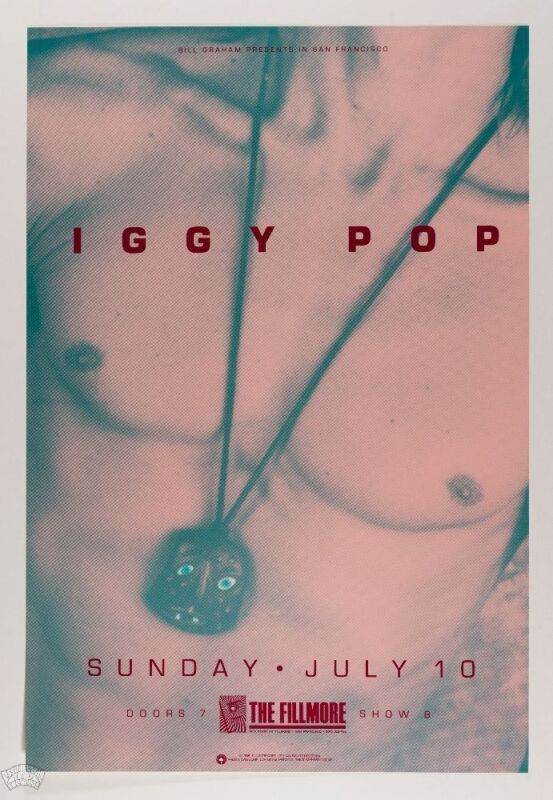 1988 NF-32 Iggy Pop The Fillmore San Francisco Poster Near Mint 89