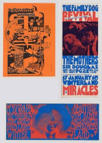 Lot of 3 Family Dog Winterland Original Handbills Not Graded