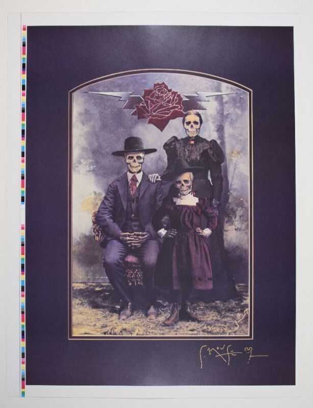 1988 Stanley Mouse Grateful Dead Family Portrait Signed Mouse Artists Proof Poster Near Mint 87