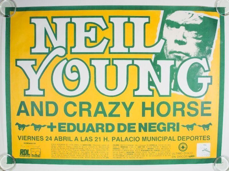 1987 Neil Young & Crazy Horse Palacio Municipal Deportes Barcelona Spain Poster Excellent 73
