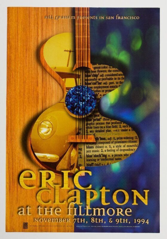 1994 NF-169 Eric Clapton The Fillmore Poster Mint 93