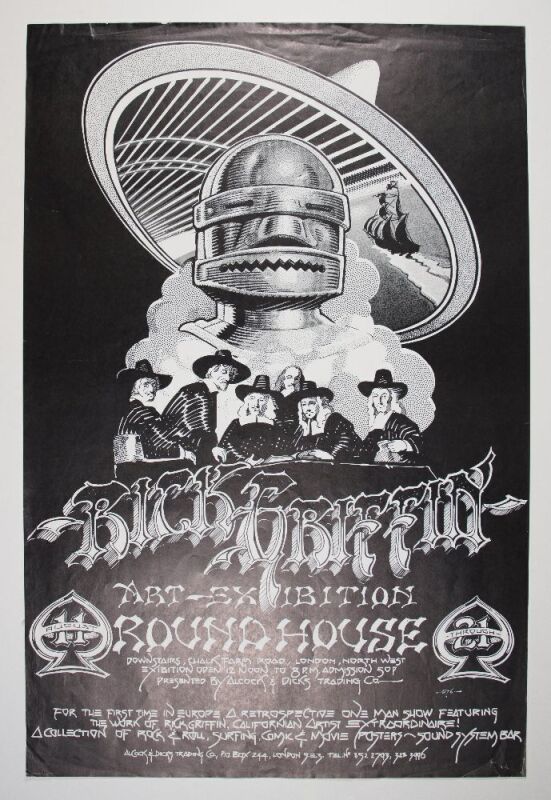 1976 Rick Griffin Art Exhibition Round House London Poster Excellent 71