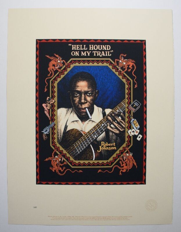2004 R Crumb Robert Johnson Hell Hound On My Trail LE Serigraph Poster Mint 91