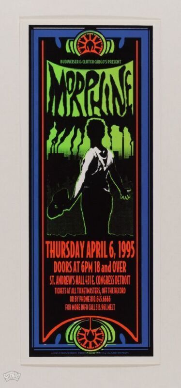 1995 Kevin Sykes Morphine St. Andrew's Hall Detroit Handbill Mint 93