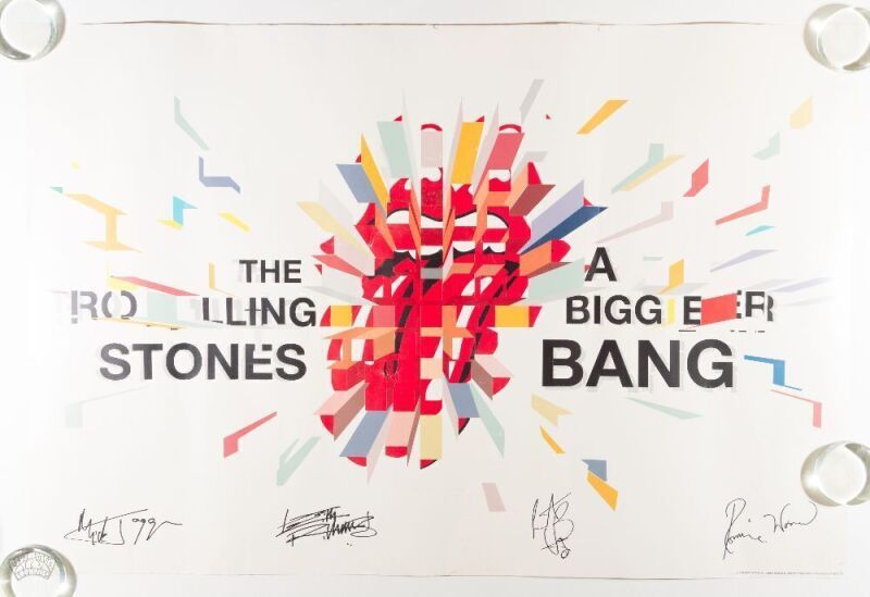 2005 Rolling Stones A Bigger Bang Embossed Poster Excellent 75