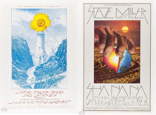 Lot of 2 David Singer Fillmore West Bill Graham Numbered Series Original Posters Not Graded