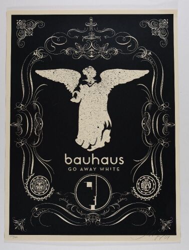 2008 Bauhaus Go Away White LE Signed Fairey Poster Near Mint 83