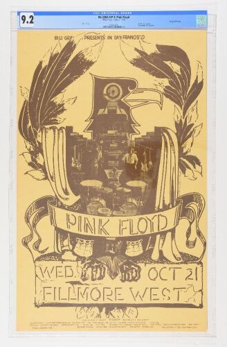 1970 BG-230A Pink Floyd Fillmore West Poster CGC 9.2