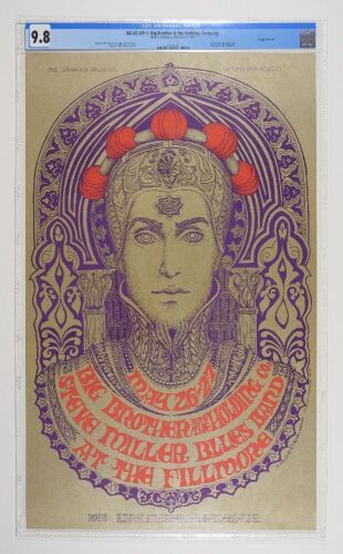 1967 BG-65 Big Brother Janis Joplin Steve Miller Fillmore Auditorium Poster CGC 9.8