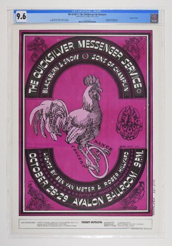 1966 FD-32 Quicksilver Messenger Service Avalon Ballroom Poster CGC 9.6