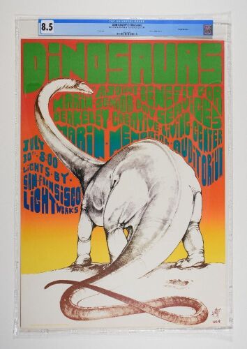 1984 AOR-4.64 The Dinosaurs Marin Veterans Auditorium San Rafael Poster CGC 8.5