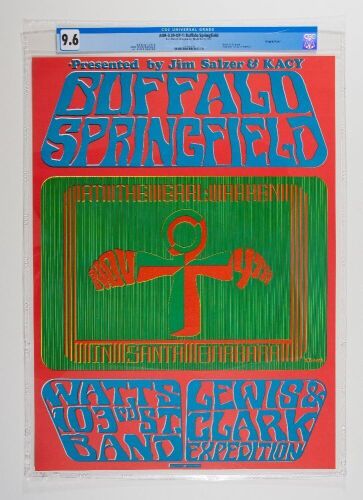 1967 AOR-3.39 Buffalo Springfield Earl Warren Santa Barbara Poster CGC 9.6