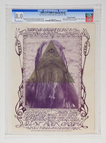 1967 AOR-2.217 Grateful Dead Timothy Leary The Human Be In Golden Gate Park Handbill CGC 8.0