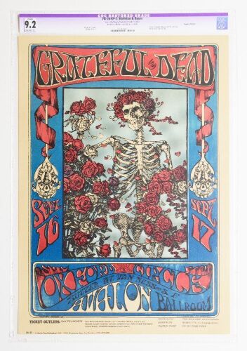 1966 FD-26 Grateful Dead Avalon Ballroom RP2 Poster CGC 9.2 RESTORED