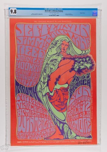 1967 BG-54 Jefferson Airplane Winterland & Fillmore Signed Wilson Poster CGC 9.8