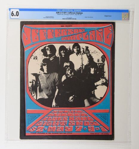 1967 AOR-3.17 Jefferson Airplane Freeborn Hall University of California Davis Poster CGC 6.0