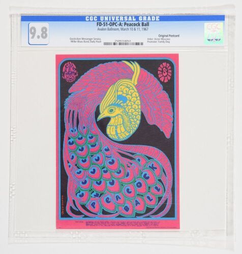 1967 FD-51 Quicksilver Messenger Service Miller Blues Band Avalon Ballroom Postcard CGC 9.8