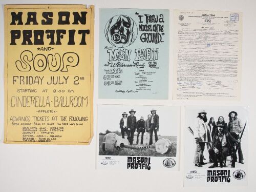 Lot of 5 Mason Profit Items Poster Signed Contract Flyer Press Photos Excellent 79