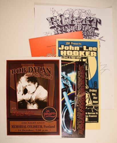 Lot of 6 Robert Randolph Bob Dylan John Lee Hooker Pablo Cruise Jefferson Airplane Gregg Allman Posters Not Graded