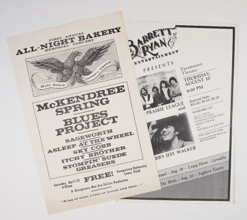 Collection of 2 Blues Project Crazy Horse Jerry Jeff Walker Posters Excellent 79