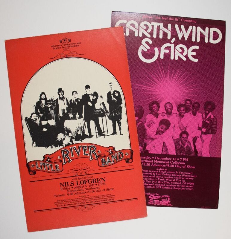 Lot of 2 Little River Band Earth Wind & Fire Pacific Northwest Posters Not Graded