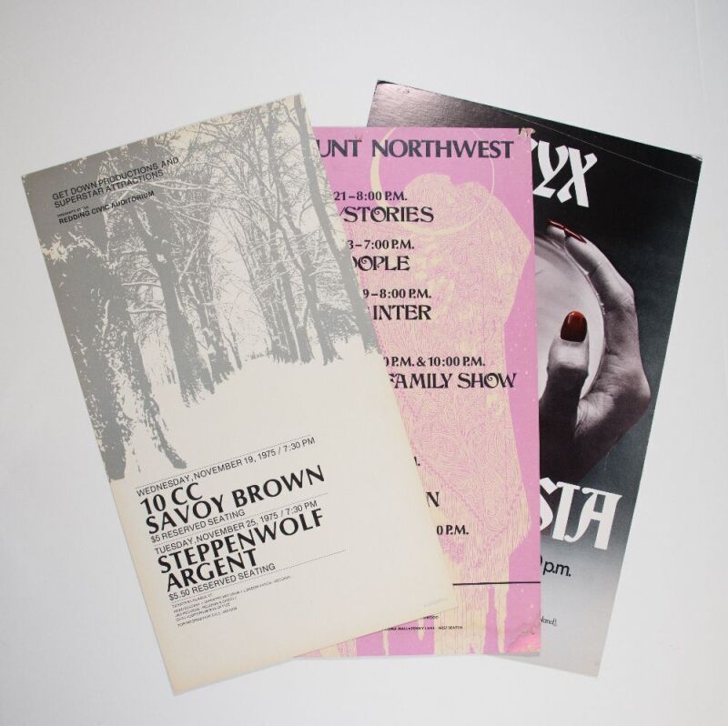 Lot of 3 Joe Walsh Steely Dan Styx Savoy Brown Pacific Northwest Posters Not Graded
