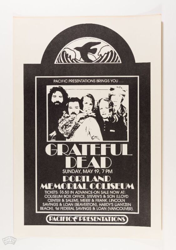 1974 Grateful Dead Portland Memorial Coliseum Poster Near Mint 85