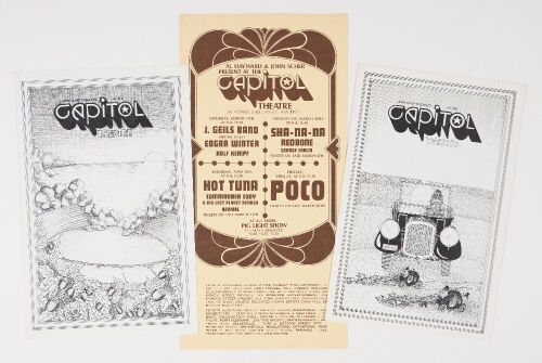 Lot of 2 Capitol Theatre Programs and 1 Calendar Postcard Not Graded