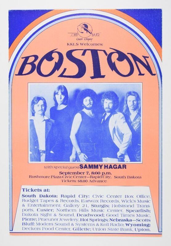 1978 Boston Sammy Hagar Rushmore Plaza Civic Center Poster Near Mint 87