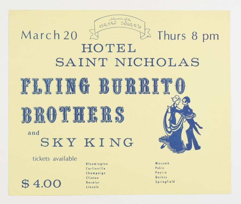 1975 The Flying Burrito Brothers The Hotel St. Nicholas Cripple Creek Poster Mint 91