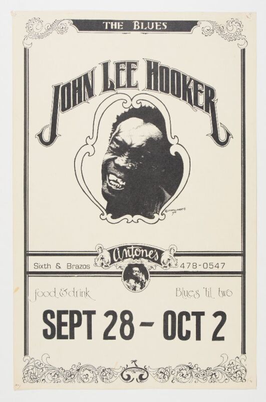 1976 John Lee Hooker Antone's Austin Poster Extra Fine 69