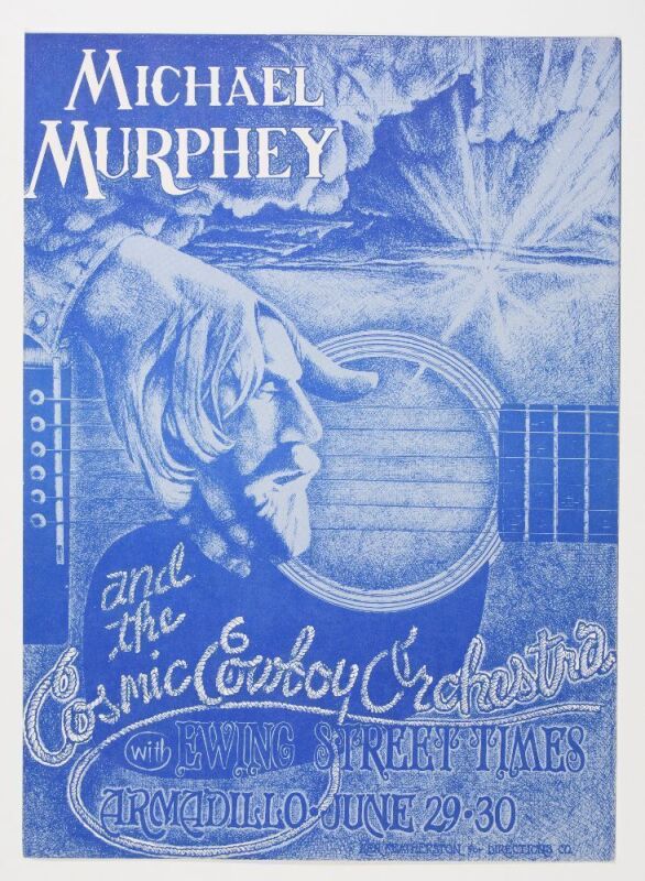 1973 Michael Murphey & The Cosmic Cowboy Orchestra Armadillo World Headquarters Austin Poster Near Mint 89