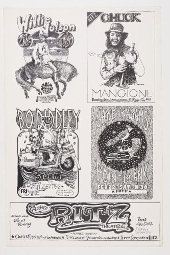 Austin Ritz 1975 Willie Nelson Chuck Mangione Bo Diddley The Ritz Austin Signed ...