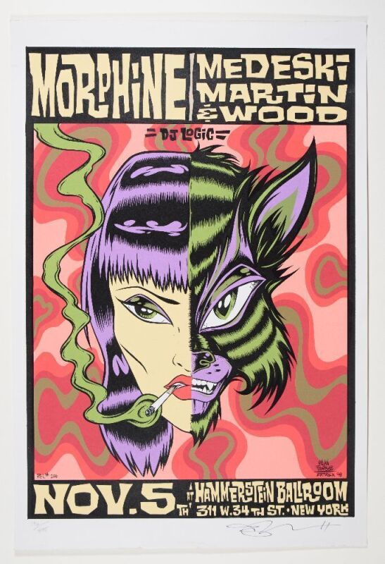 1998 PCL-206 Morphine Medeski Martin & Wood Hammerstein Ballroom New York LE Signed Forbes Poster Excellent 71