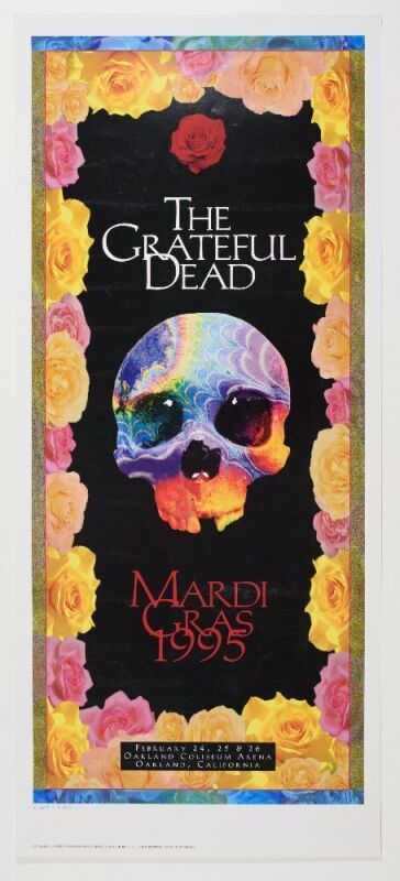 1995 Grateful Dead Oakland Coliseum Annual Mardi Gras Celebration Concerts LE Poster Near Mint 85