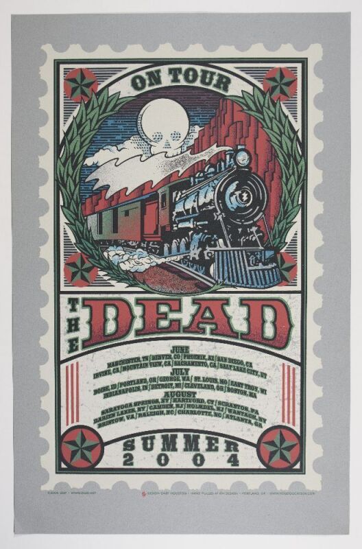 2004 Gary Houston The Dead Summer Tour Poster Near Mint 89