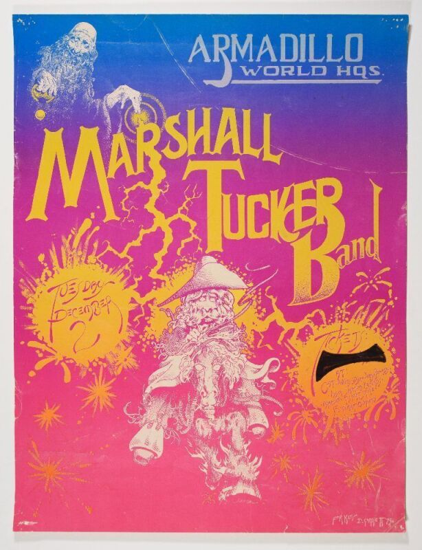 1975 The Marshall Tucker Band Armadillo World Headquarters Austin Poster Extra Fine 61